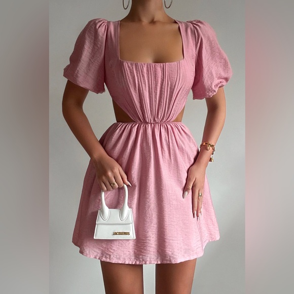 'Runaway The Label' Pink Corset Cut-out Mini Dress - Picture 3 of 6